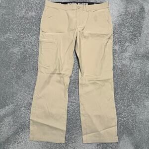 Eddie Bauer Rainier Tech Pants Mens 38 x29 Tan Nylon Stretch Cargo Zip Pocket